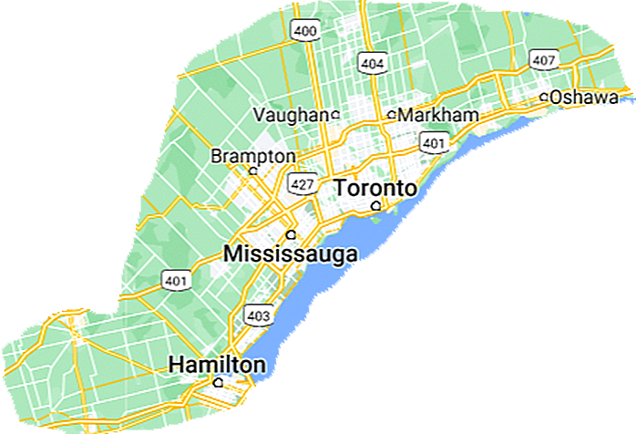 Map of Greater Toronto and Hamilton Area